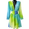 JEANS Minimekot>Elle Juliette mekko lime/turkoosi
