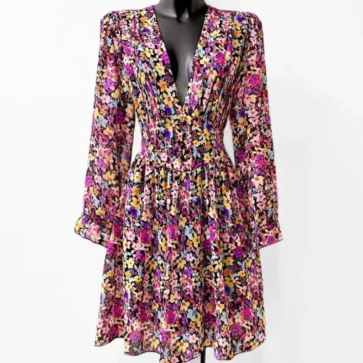 JEANS Minimekot>Elle Juliette pikkukukkainen mekko violetti