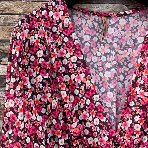 JEANS Minimekot>Elle Juliette pikkukukkainen mekko fuksia