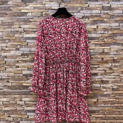 JEANS Minimekot></noscript>Elle Juliette pikkukukkainen mekko fuksia