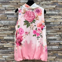 JEANS Lyhythihaiset Paidat Ja Topit>Elle Kora kukkakuvioinen toppi pinkki