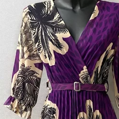 JEANS Maksimekot>Elle Lisa kuvioitu mekko vyöllä purppura