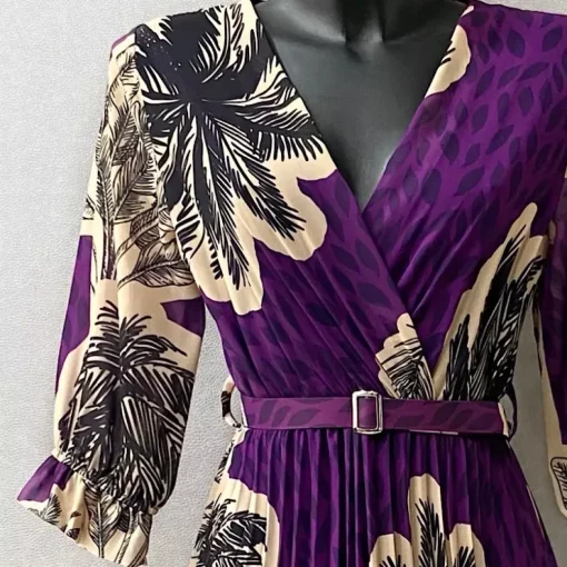 JEANS Maksimekot>Elle Lisa kuvioitu mekko vyöllä purppura