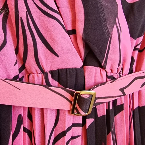 JEANS Maksimekot>Elle Lisa kuvioitu mekko vyöllä pinkki