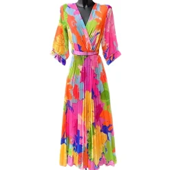 JEANS Maksimekot>Elle Lisa Party mekko vyöllä pinkki