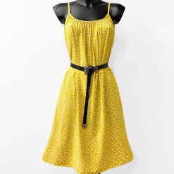 JEANS Minimekot>Elle Malena kuvioitu mekko vyöllä mustard