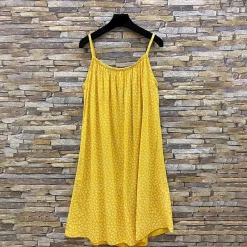 JEANS Minimekot>Elle Malena kuvioitu mekko vyöllä mustard