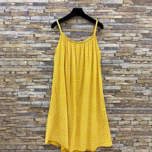 JEANS Minimekot>Elle Malena kuvioitu mekko vyöllä mustard