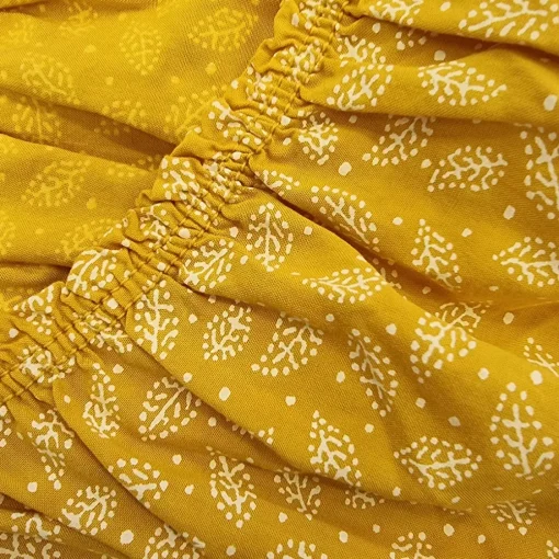 JEANS Minimekot>Elle Malena kuvioitu mekko vyöllä mustard