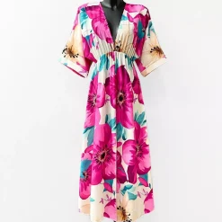 JEANS Maksimekot>Elle Maria kuvioitu mekko fuksia
