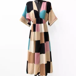 JEANS Maksimekot>Elle Maria kuvioitu mekko beige