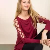 JEANS Pitkähihaiset Paidat>Emerald Criss Cross paita burgundi