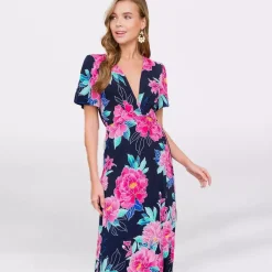 JEANS Maksimekot>Emerald Gorgeous kuvioitu kietaisumekko navy