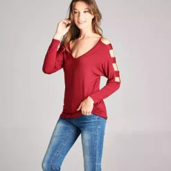 JEANS Pitkähihaiset Paidat>Emerald Strap paita burgundi
