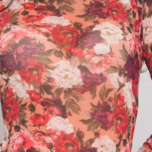 JEANS Pitkähihaiset Paidat>Exmoda Marisha meshbody punakuvioinen