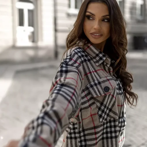JEANS Pitkähihaiset Paidat>Exmoda Mio flanellipaita beigeruudullinen