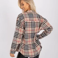 JEANS Pitkähihaiset Paidat></noscript>Exmoda Mio flanellipaita beigeruudullinen