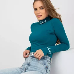JEANS Pitkähihaiset Paidat>Exmoda Yarina poolopaita petrooli