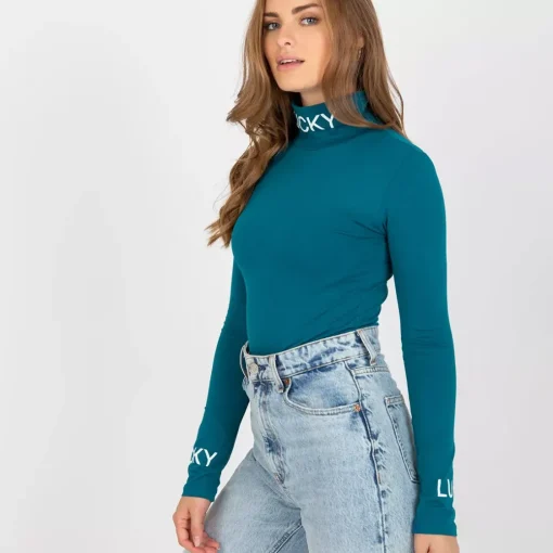 JEANS Pitkähihaiset Paidat>Exmoda Yarina poolopaita petrooli