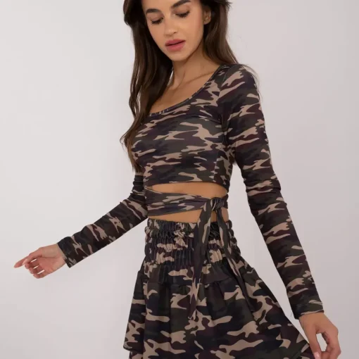 JEANS Pitkähihaiset Paidat>Fame Fashion Zara Crop paita maastokuvio