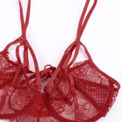 DL Collection Alusvaatteet></noscript>Fishnet Lace teddy punainen