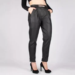 JEANS Housut></noscript>Florence 18 PU housut musta