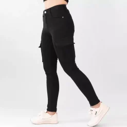 JEANS Farkut>Foly Rose Cargo stretchfarkut musta
