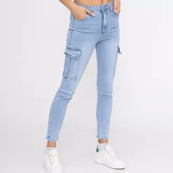 JEANS Farkut>Foly Rose Cargo stretchfarkut v.sininen