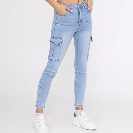 JEANS Farkut>Foly Rose Cargo stretchfarkut v.sininen