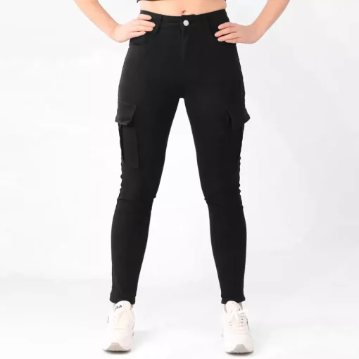 JEANS Farkut>Foly Rose Cargo stretchfarkut musta