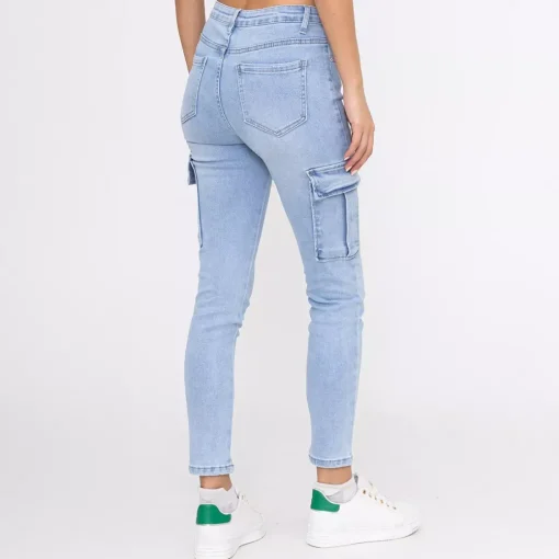 JEANS Farkut>Foly Rose Cargo stretchfarkut v.sininen