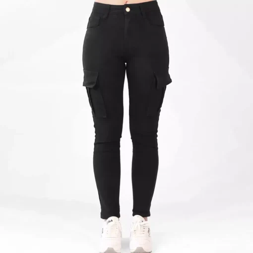 JEANS Farkut>Foly Rose Cargo stretchfarkut musta