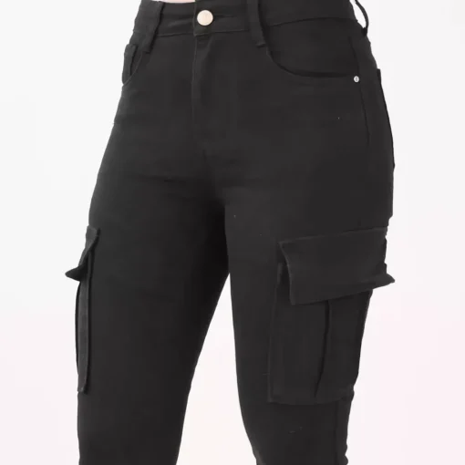 JEANS Farkut>Foly Rose Cargo stretchfarkut musta