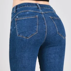 JEANS Farkut></noscript>Foly Rose push-up stretchfarkut t.sininen