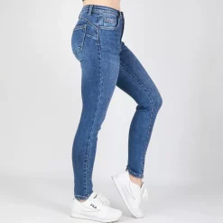 JEANS Farkut>Foly Rose stretchfarkut strasseilla sininen