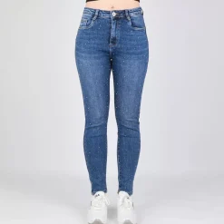 JEANS Farkut></noscript>Foly Rose stretchfarkut strasseilla sininen