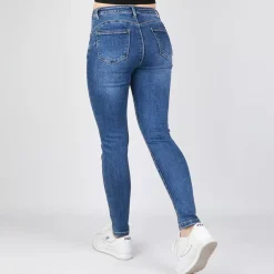 JEANS Farkut></noscript>Foly Rose stretchfarkut strasseilla sininen