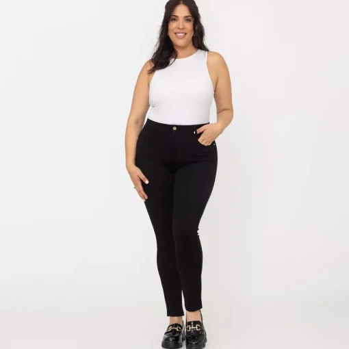 JEANS Housut | Plus!>Foly Rose stretch-housut musta
