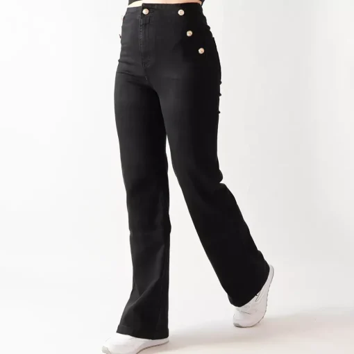 JEANS Farkut>Foly Rose Wide stretchfarkut musta