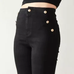 JEANS Farkut></noscript>Foly Rose Wide stretchfarkut musta
