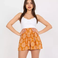 JEANS Shortsit Ja Caprit>Fresh Made Alewtina kukkakuvioiset shortsit oranssi