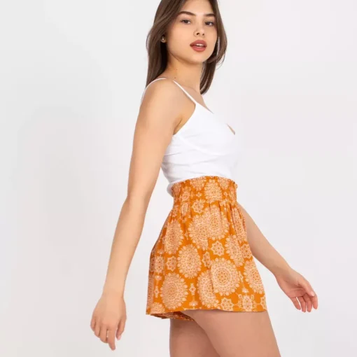 JEANS Shortsit Ja Caprit>Fresh Made Alewtina kukkakuvioiset shortsit oranssi
