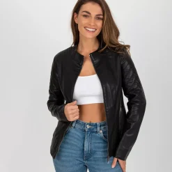 JEANS Takit>Garoff Ziggy keinonahkatakki musta