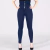 JEANS Farkut>Girl Vivi Buttoned high waist stretchfarkut t.sininen