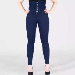 JEANS Farkut>Girl Vivi Buttoned high waist stretchfarkut t.sininen