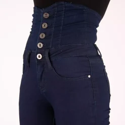 JEANS Farkut></noscript>Girl Vivi Buttoned high waist stretchfarkut t.sininen