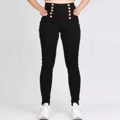 JEANS Farkut>Girl Vivi Buttons stretch-housut musta