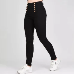 JEANS Farkut>Girl Vivi Buttons stretch-housut musta