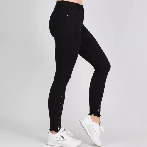 JEANS Farkut>Girl Vivi Buttons stretch-housut musta