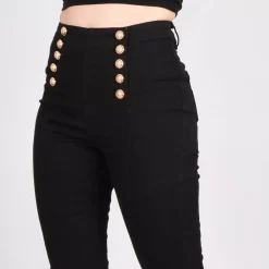 JEANS Farkut></noscript>Girl Vivi Buttons stretch-housut musta